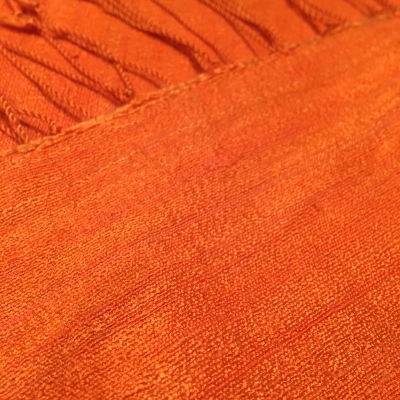 Orange Linen Like Silk Scarf - Picture 3 of 3